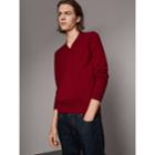 Burberry Burberry Cashmere V-neck Sweater, Red