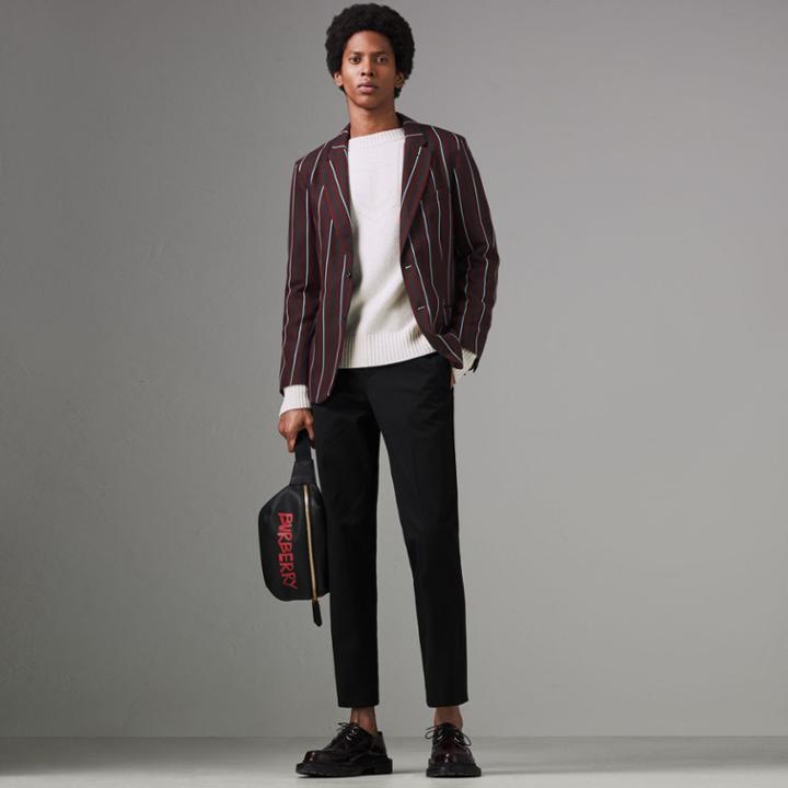 Burberry Burberry Slim Fit Striped Wool Silk Blazer, Size: 40r