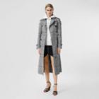 Burberry Burberry Check Twill Trench Coat, Size: 04, Black