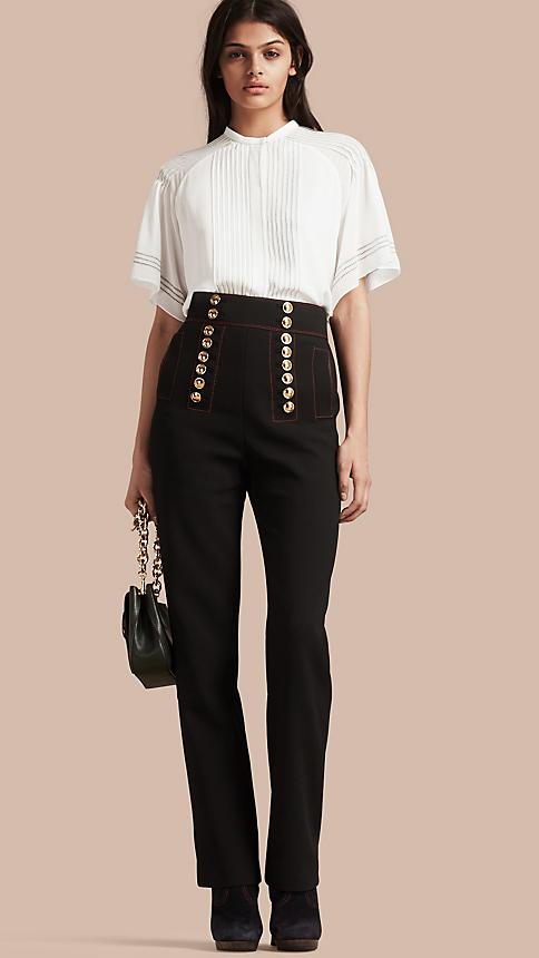 Burberry High-waist Stretch Military Trousers