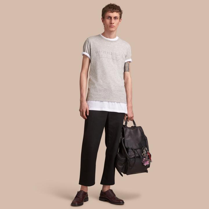 Burberry Burberry Devor Cotton Jersey T-shirt, Size: M, Grey