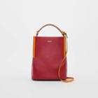 Burberry Burberry Small Two-tone Leather Peggy Bucket Bag, Red