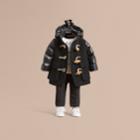Burberry Burberry Detachable Hood Down-filled Wool Blend Duffle Coat, Size: 2y, Black