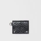 Burberry Burberry Monogram Embossed Leather Trifold Wallet, Black