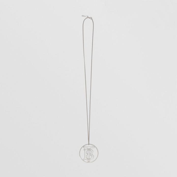 Burberry Burberry Palladium-plated Monogram Motif Necklace