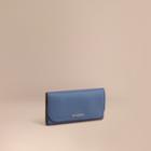 Burberry Burberry Two-tone Leather Continental Wallet And Coin Case, Blue