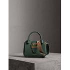Burberry Burberry The Small Buckle Tote In Grainy Leather, Green