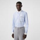 Burberry Burberry Classic Fit Lace Detail Cotton Oxford Shirt, Size: 41, Grey
