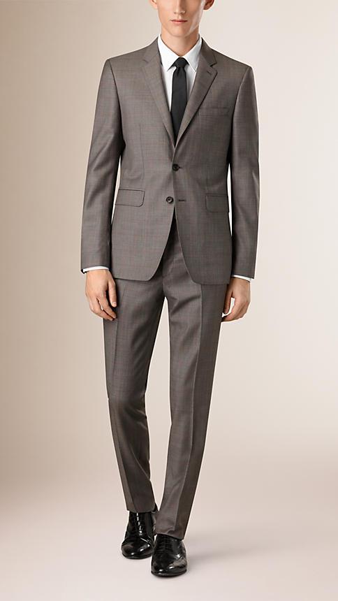 Burberry Slim Fit Check Wool Part-canvas Suit