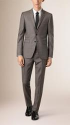 Burberry Slim Fit Check Wool Part-canvas Suit
