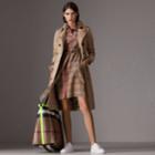 Burberry Burberry Contrast Piping Check Cotton Shirt Dress, Size: 06