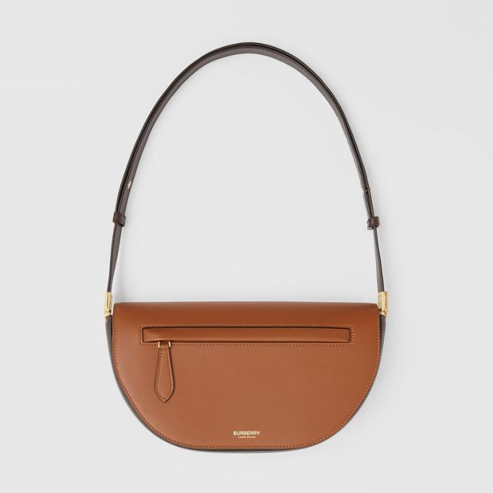 Burberry Burberry Small Two-tone Leather Olympia Bag, Beige