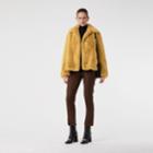 Burberry Burberry Faux Fur Single-breasted Jacket, Size: 08, Yellow