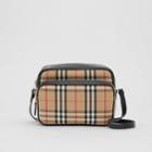 Burberry Burberry Medium Vintage Check And Leather Camera Bag, Beige