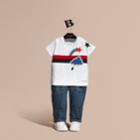 Burberry Burberry Appliqud And Embroidered Weather Graphic Cotton T-shirt, Size: 12m, White