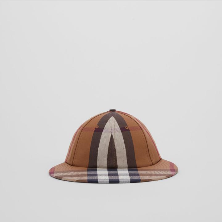 Burberry Burberry Exaggerated Brim Check Cotton Baseball Cap