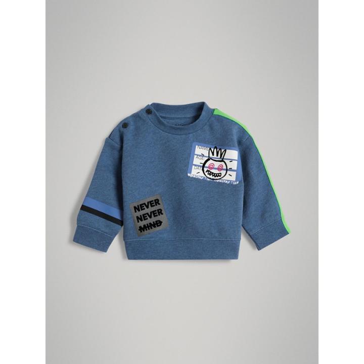 Burberry Burberry Sticker Print Cotton Sweatshirt, Size: 12m, Blue