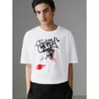 Burberry Burberry Graffitied Ticket Print Cotton T-shirt, Size: Xxl