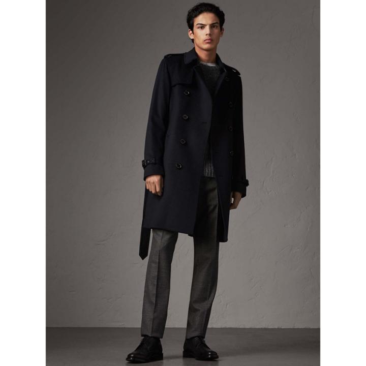 Burberry Burberry Cashmere Trench Coat, Size: 34, Blue