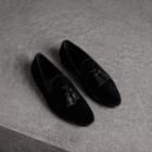 Burberry Burberry Tassel Detail Velvet Loafers, Size: 39, Black