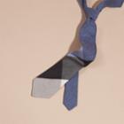 Burberry Burberry Modern Cut Check Cashmere Silk Tie, Blue