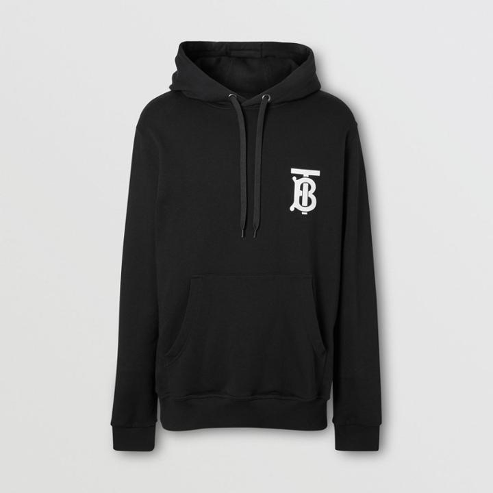 Burberry Burberry Monogram Motif Cotton Hoodie, Size: S, Black