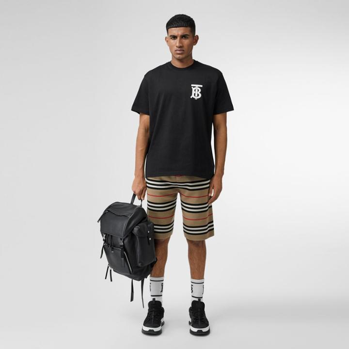 Burberry Burberry Monogram Motif Cotton Oversized T-shirt, Size: Xs, Black