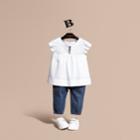 Burberry Burberry Pleat And Ruffle Detail Cotton Shirt, Size: 2y, White