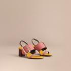 Burberry Burberry Colour Block Leather Sandals With Buckle Detail, Size: 40, Pink