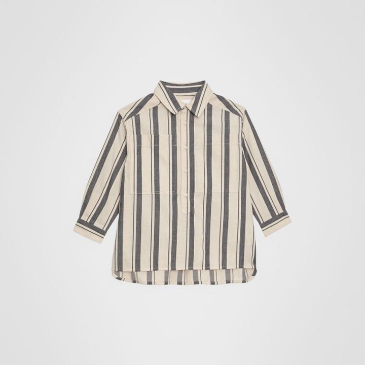 Burberry Burberry Childrens Striped Cotton Wool Shirt, Size: 12y, Grey