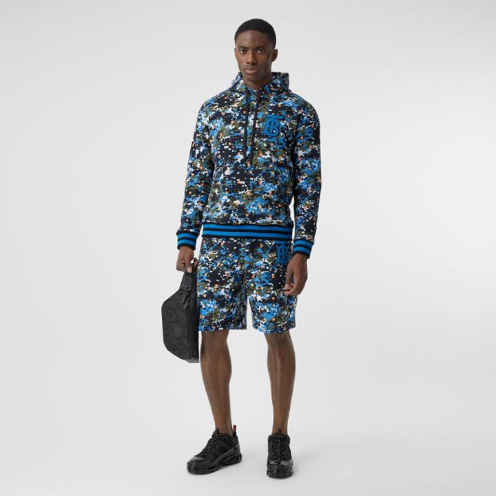 Burberry Burberry Monogram Motif Camouflage Print Drawcord Shorts, Green