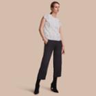 Burberry Burberry Scalloped Cap Sleeve Floral Lace Top, Size: 14, White