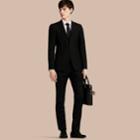 Burberry Burberry Slim Fit Wool Part-canvas Suit, Size: 50r, Black