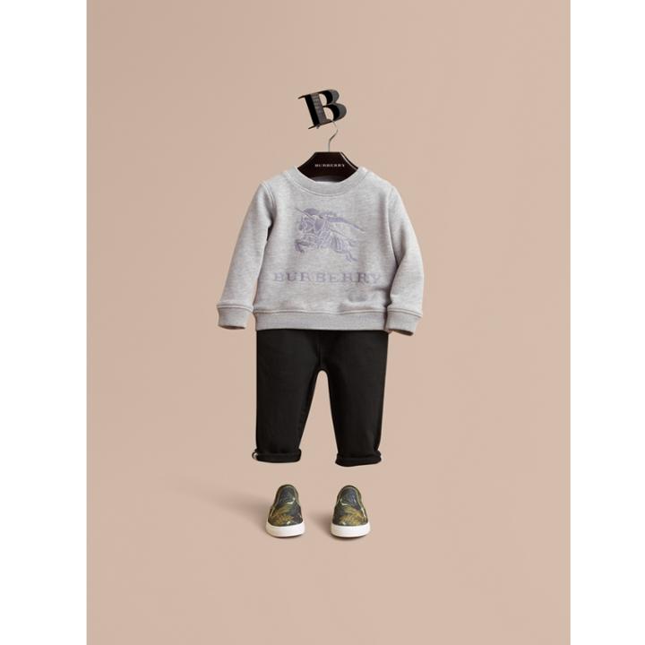 Burberry Burberry Embroidered Cotton Jersey Sweatshirt, Size: 3y, Grey