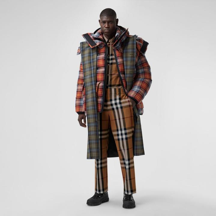 Burberry Burberry House Check Wool Tailored Trousers, Size: 50, Brown