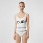 Burberry Burberry Horseferry Print Swimsuit, Size: L, White