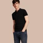 Burberry Burberry Contrast Trim Cotton Piqu Polo Shirt, Size: Xxl, Black