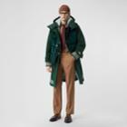 Burberry Burberry Stripe Detail Double-faced Wool Duffle Coat, Size: 60, Green