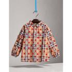 Burberry Burberry Ruffle Detail Polka-dot Check Cotton Top, Size: 6y, Red