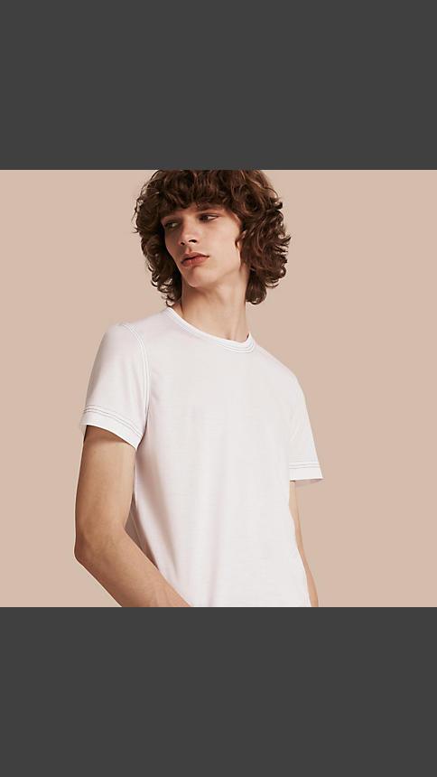 Burberry Brit Topstitch Detail Cotton T-shirt