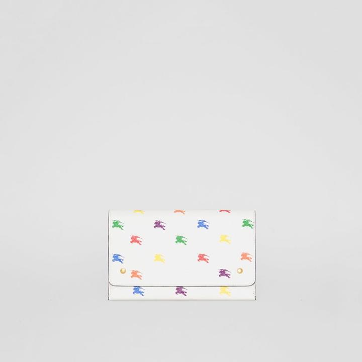 Burberry Burberry Ekd Leather Wristlet Clutch, White