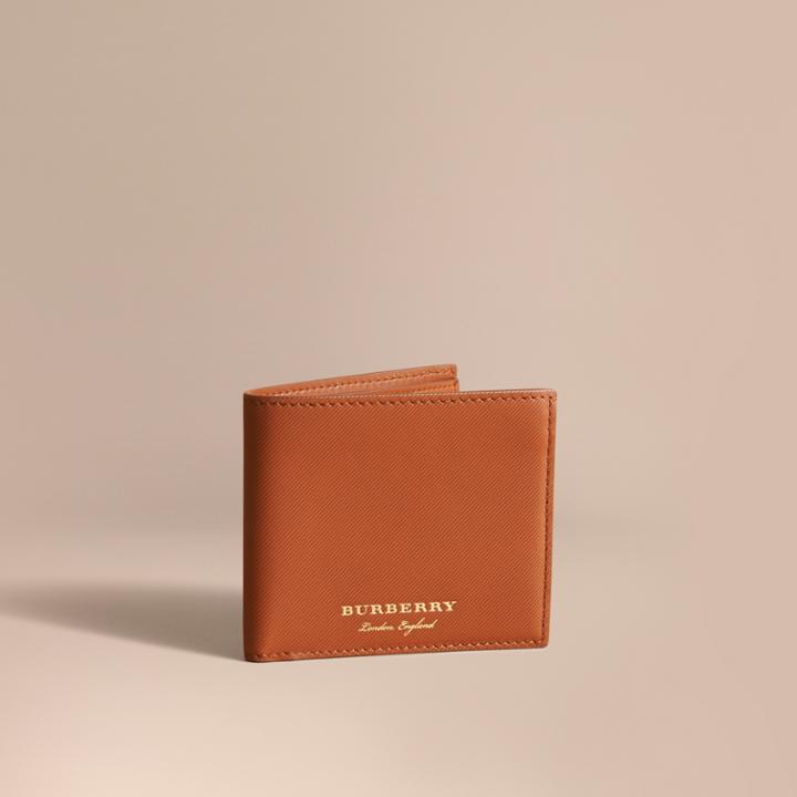 Burberry Burberry Trench Leather Folding Wallet, Brown