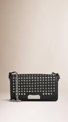 Burberry Studded Leather Clutch Bag With Chain