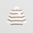 Burberry Burberry Childrens Embroidered Logo Icon Stripe Cotton Shirt, Size: 12y, White