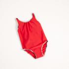 Burberry Burberry Check Detail One-piece Swimsuit, Size: 10y, Red