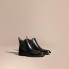 Burberry Burberry Leather Wingtip Chelsea Boots, Size: 41, Black