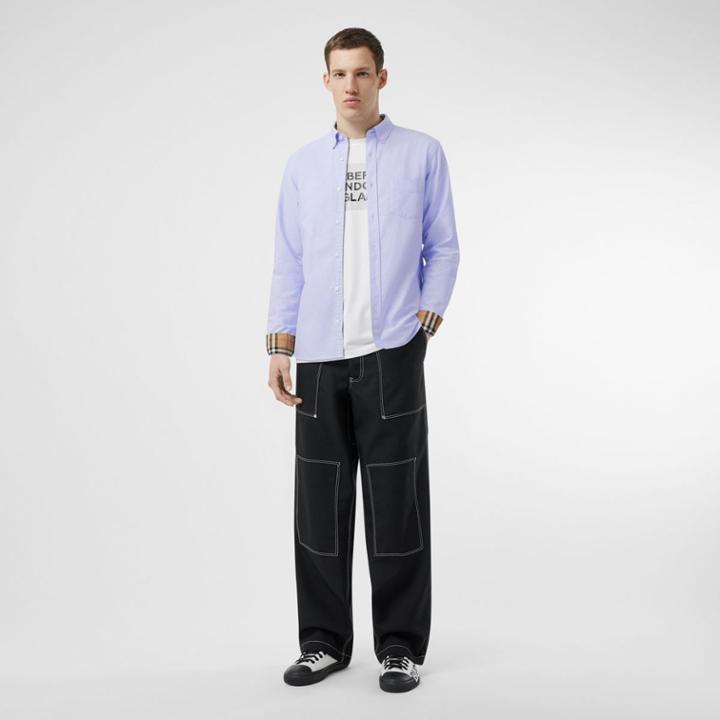 Burberry Burberry Button-down Collar Cotton Oxford Shirt, Blue
