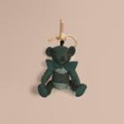 Burberry Burberry Thomas Bear Charm In Check Cashmere, Green
