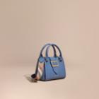 Burberry Burberry The Small Buckle Tote In Grainy Leather, Blue