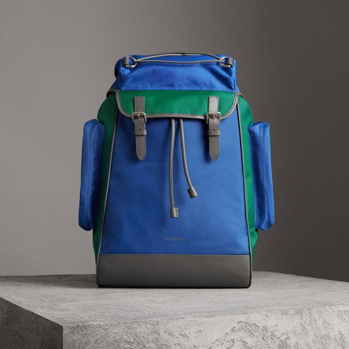 Burberry Burberry Tri-tone Nylon And Leather Backpack
